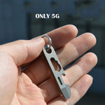 Load image into Gallery viewer, 8 IN 1 MINI TC4 Titanium Alloy Crowbar Bottle Opener Graduated scale Hexagon Wrench EDC Outdoor Tools Multifunction Camping Gear - The Gadget Shack Shop
