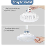 Load image into Gallery viewer, Ceiling Fan with Light, LED Fan Light, Electric Fan, Remote Control, Bedroom Living Room Decor, E27 - The Gadget Shack Shop
