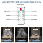 Load image into Gallery viewer, Ceiling Fan with Light, LED Fan Light, Electric Fan, Remote Control, Bedroom Living Room Decor, E27 - The Gadget Shack Shop
