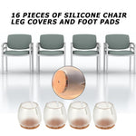 Load image into Gallery viewer, 16pcs Silicone Chair Leg Cap Feet Pads Floor Protector Furniture Table Covers for Non-Slip Chair Socks Rubber Feet Cap Bottom - The Gadget Shack Shop
